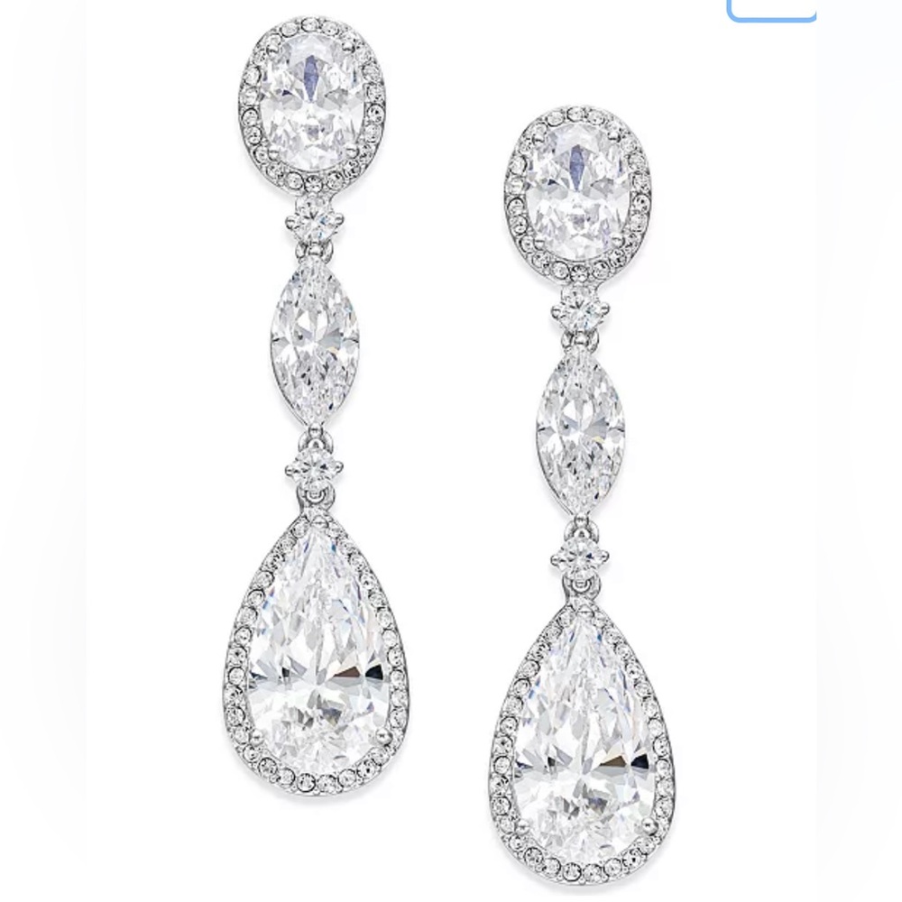 Eliot Danori Oval Crystal Drop Earrings